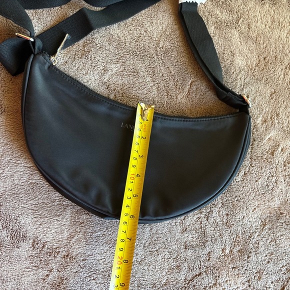 Lancome Paris Black Recycled Nylon Crescent Crossbody Bag Adjustable Strap - Picture 7 of 7